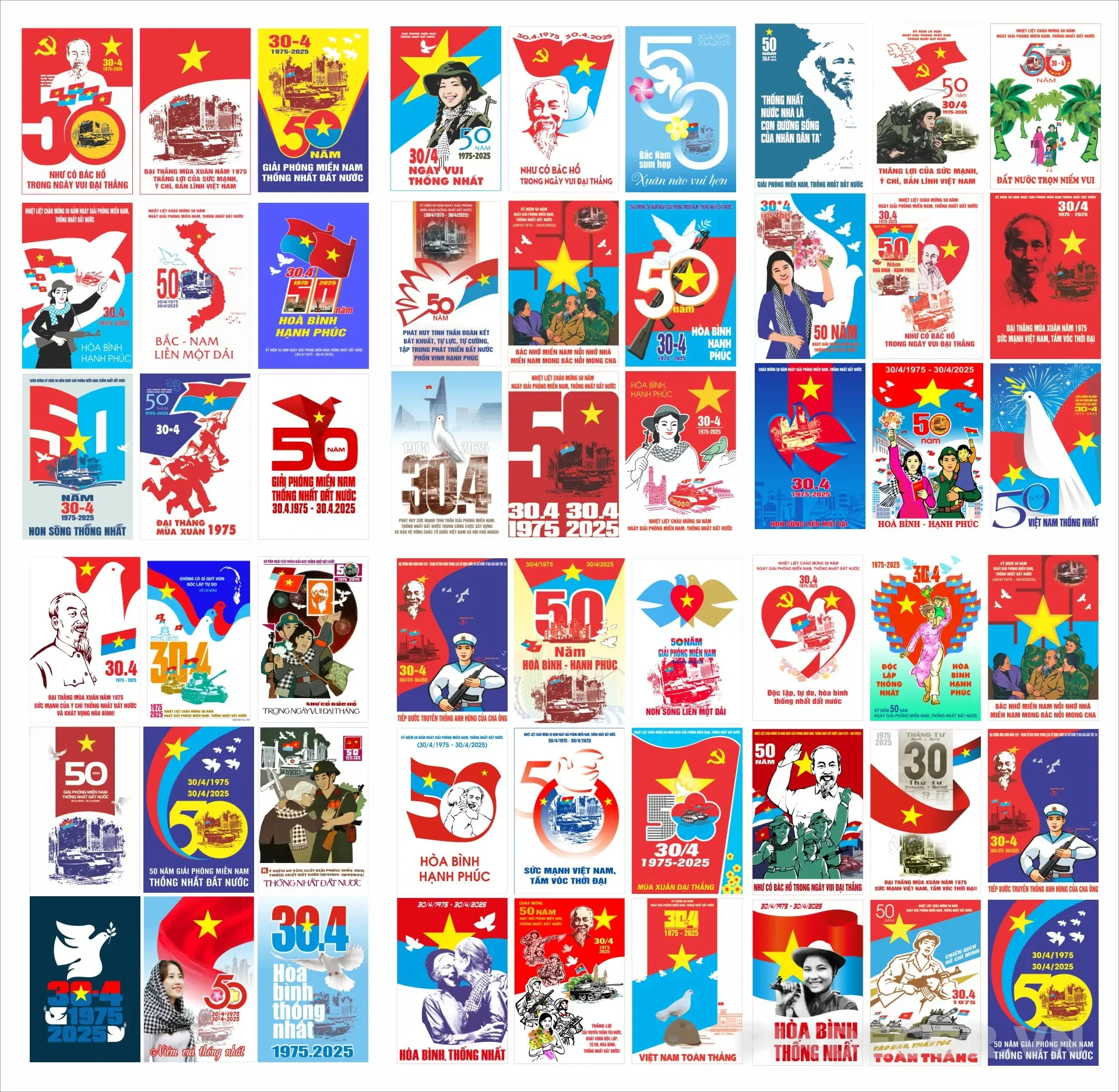 100+ Poster 30/4 - 01/05 Ngày Thống Nhất Đất Nước