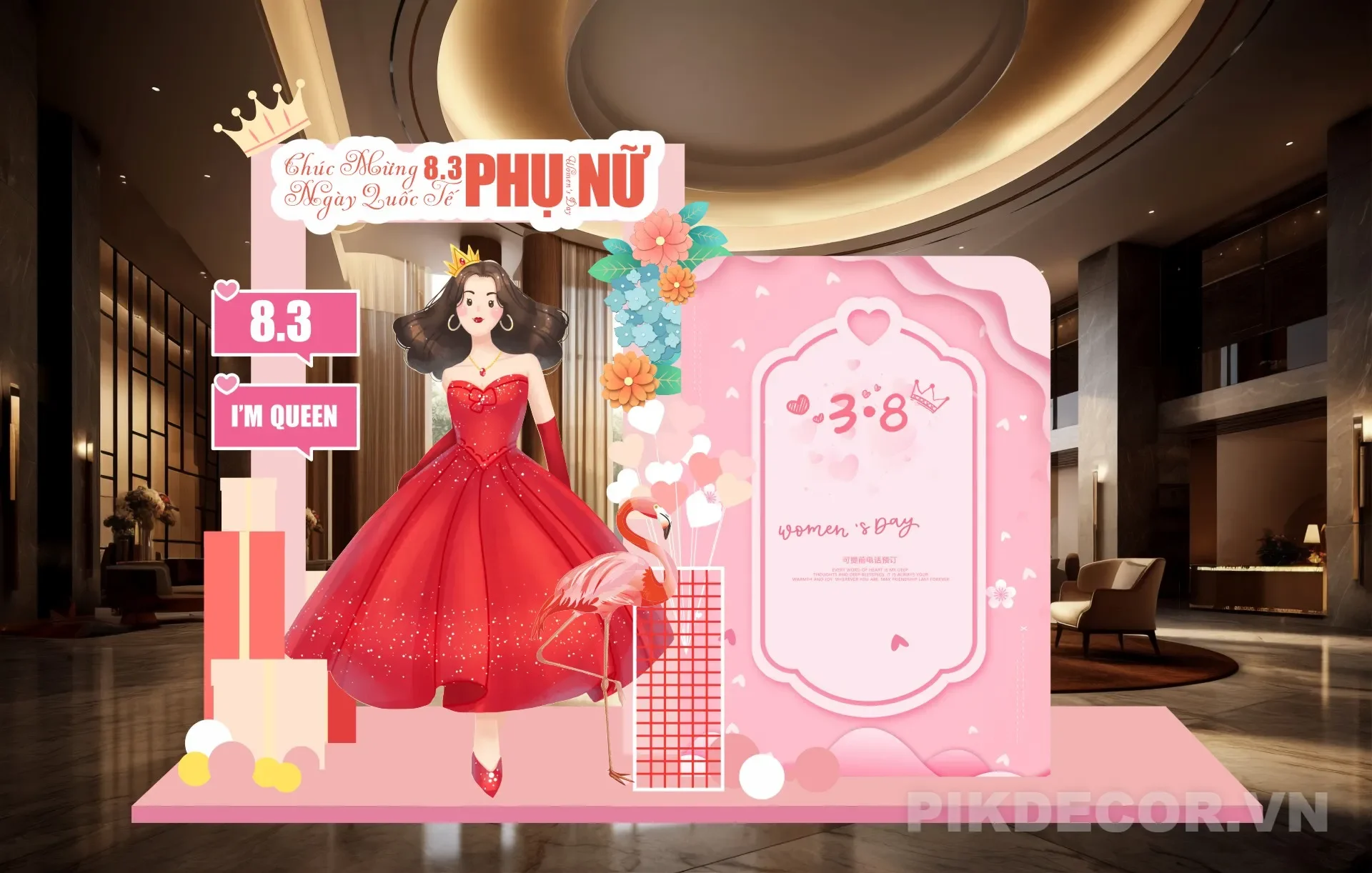 Backdrop 8/3 File Pdf Chất Lượng Cao – In Ngay Không Cần Cài Phần Mềm Thiết Kế 02