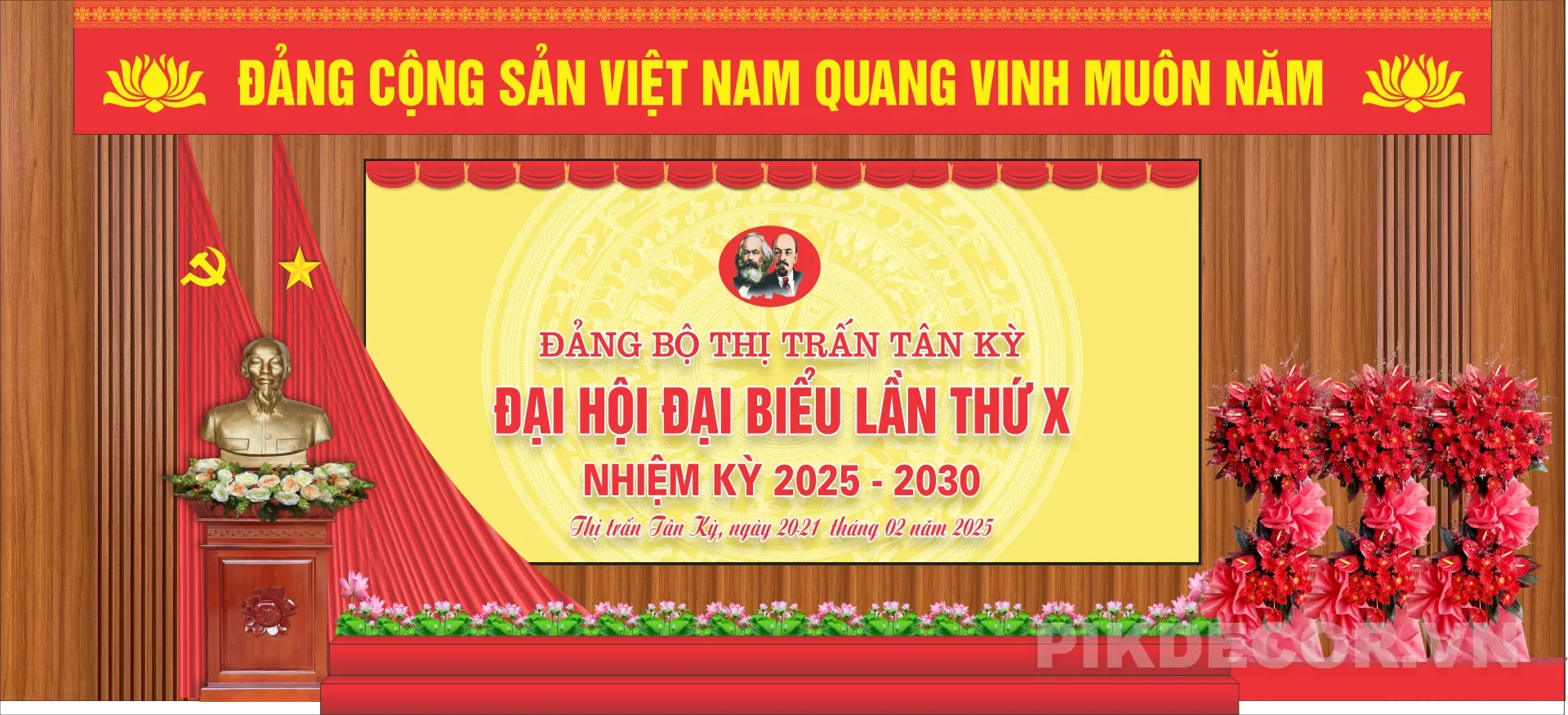 Backdrop Phông Màn Hình Led Hội Trường Đại Hội Đảng