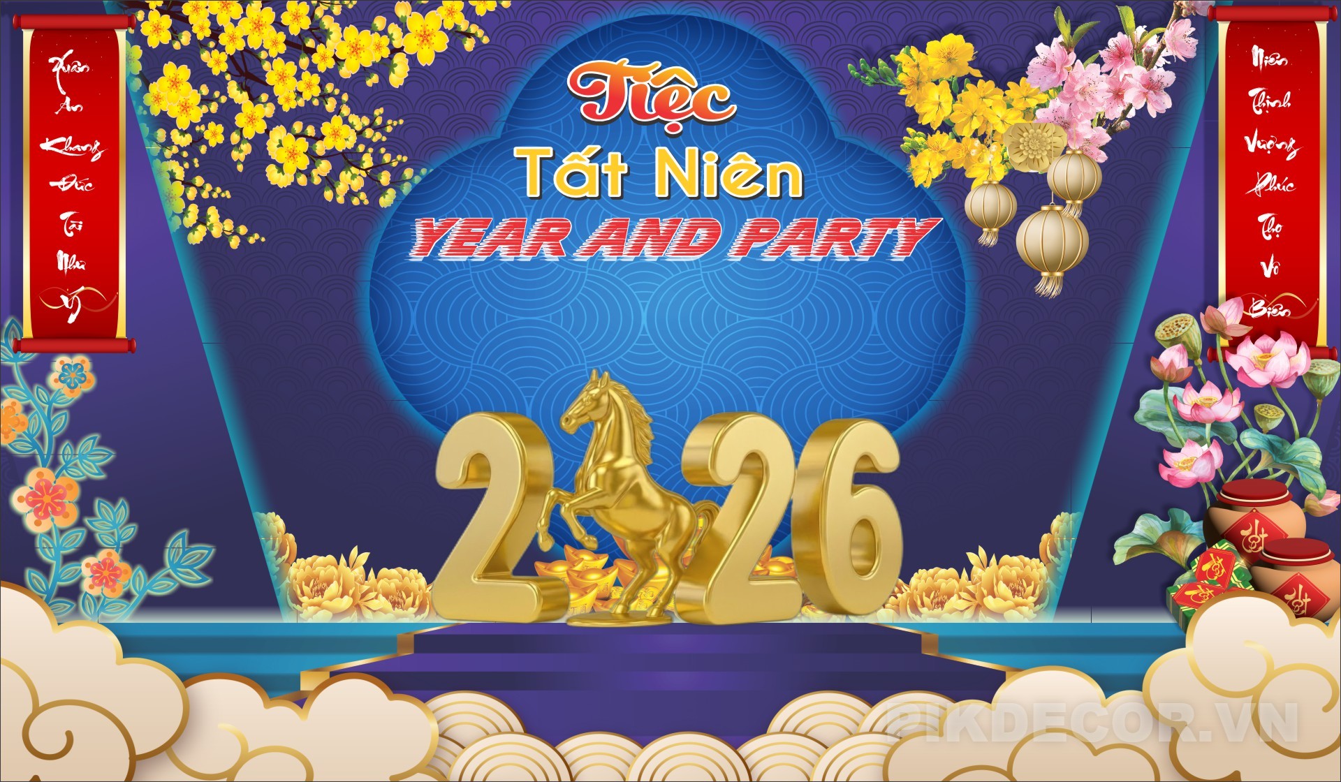 Backdrop Tết Mới Nhất 2026 Xuân Bính Ngọ