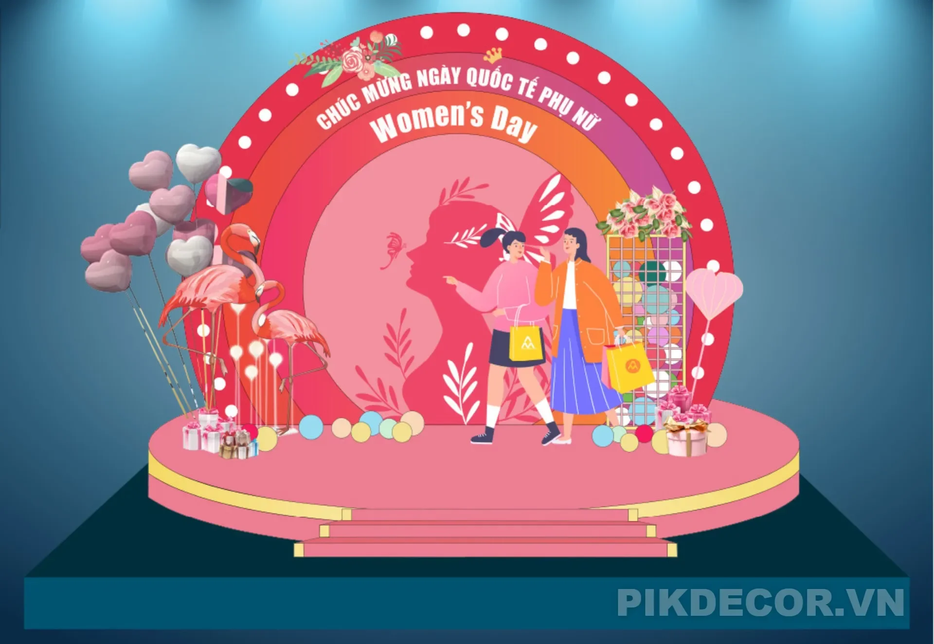 Download Free (Tải Miễn Phí) Backdrop 8/3 Chất Lượng Cao Không Bị Vỡ Hình