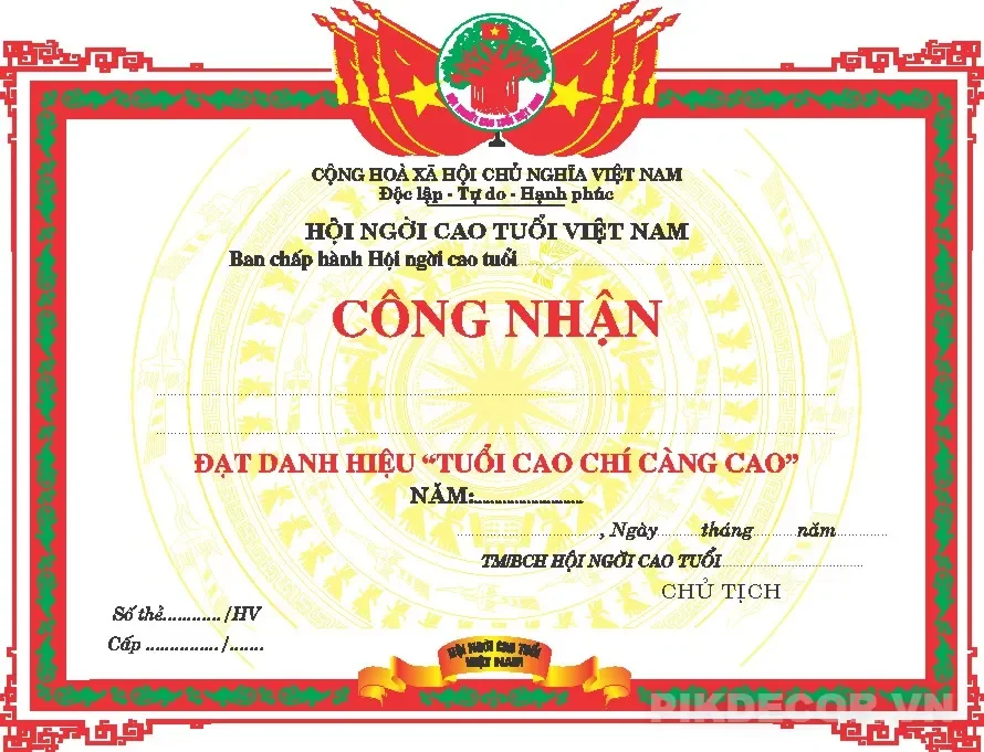 Mẫu Giấy Mừng Thọ Hội Người Cao Tuổi Mới Nhất