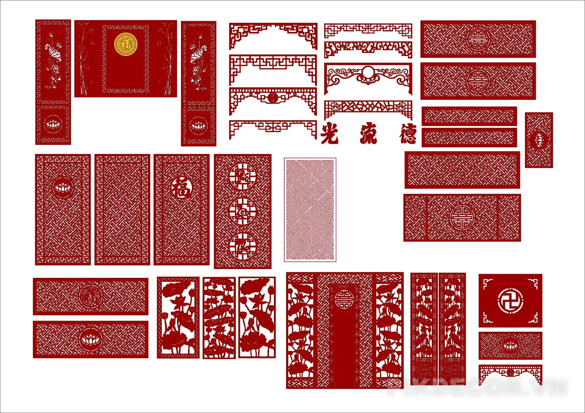 Mẫu Hoa Văn Phòng Thờ Mới Nhất, Full File Cắt Cnc Vector