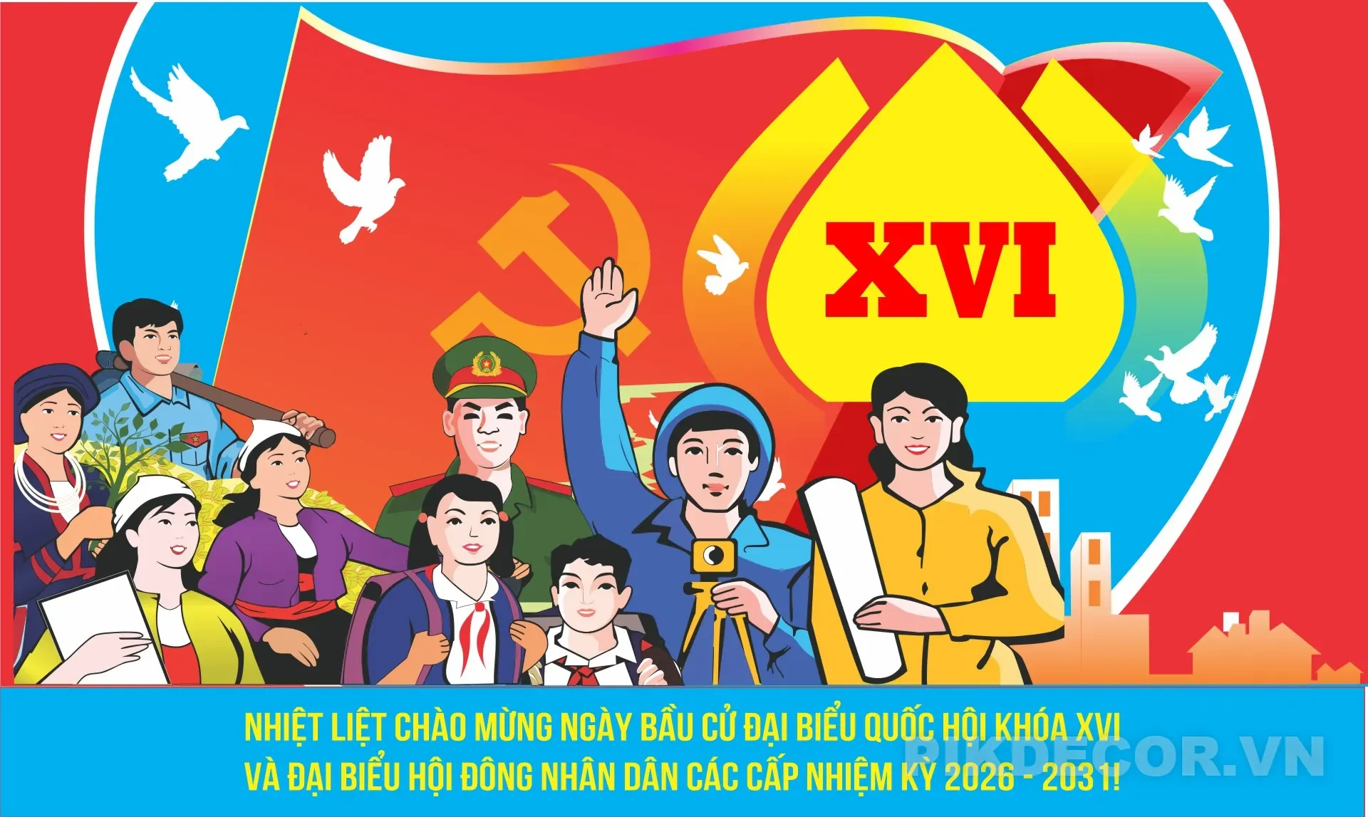 Mẫu Pano Bầu Cử 15/3/2026 Khổ Lớn - Tài Nguyên Thiết Kế Quảng Cáo