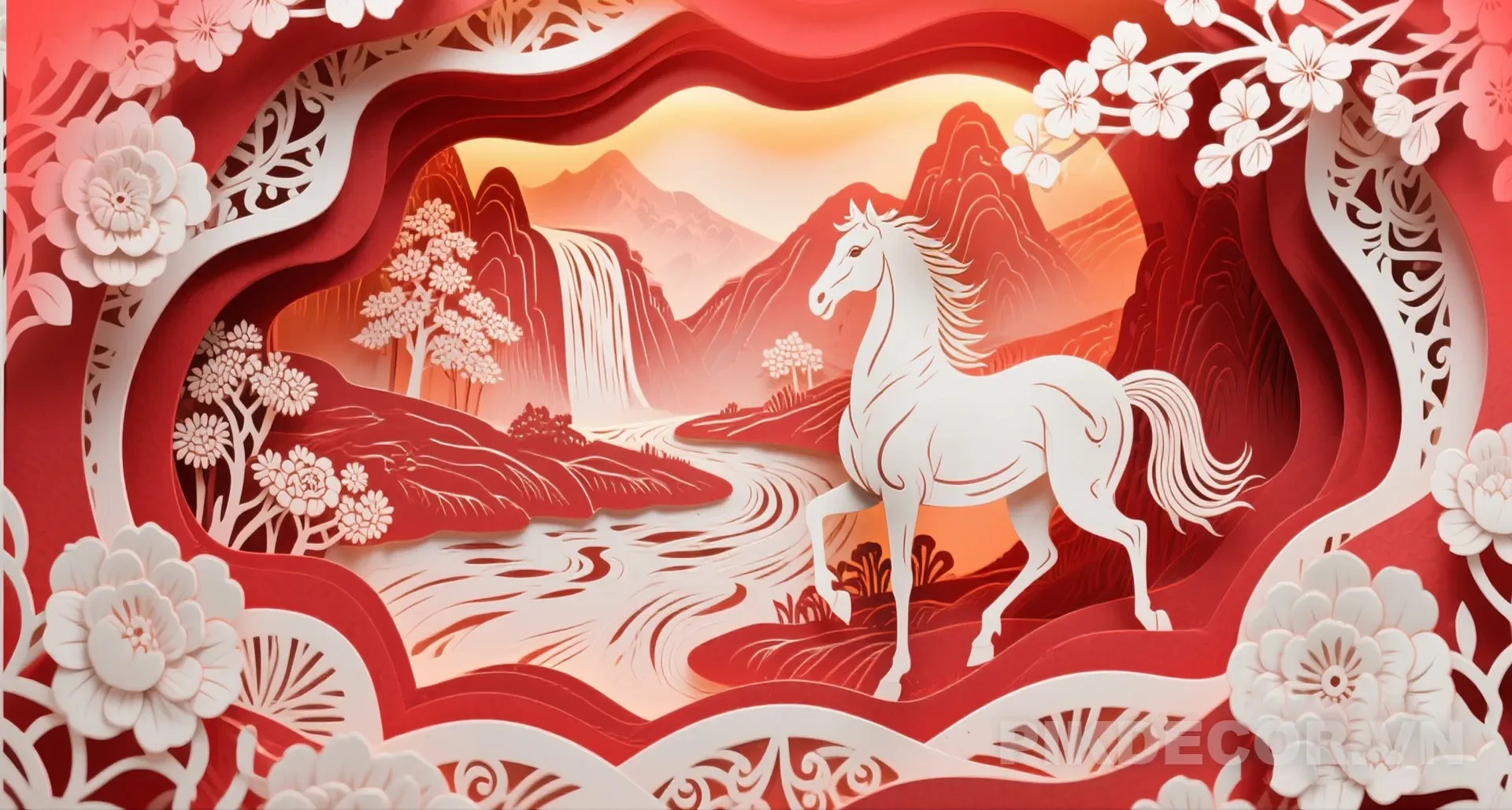 Mẫu Thiết Kế Paper-Cut Mã Đáo Thành Công – Nghệ Thuật Cắt Giấy 3D Đẳng Cấp