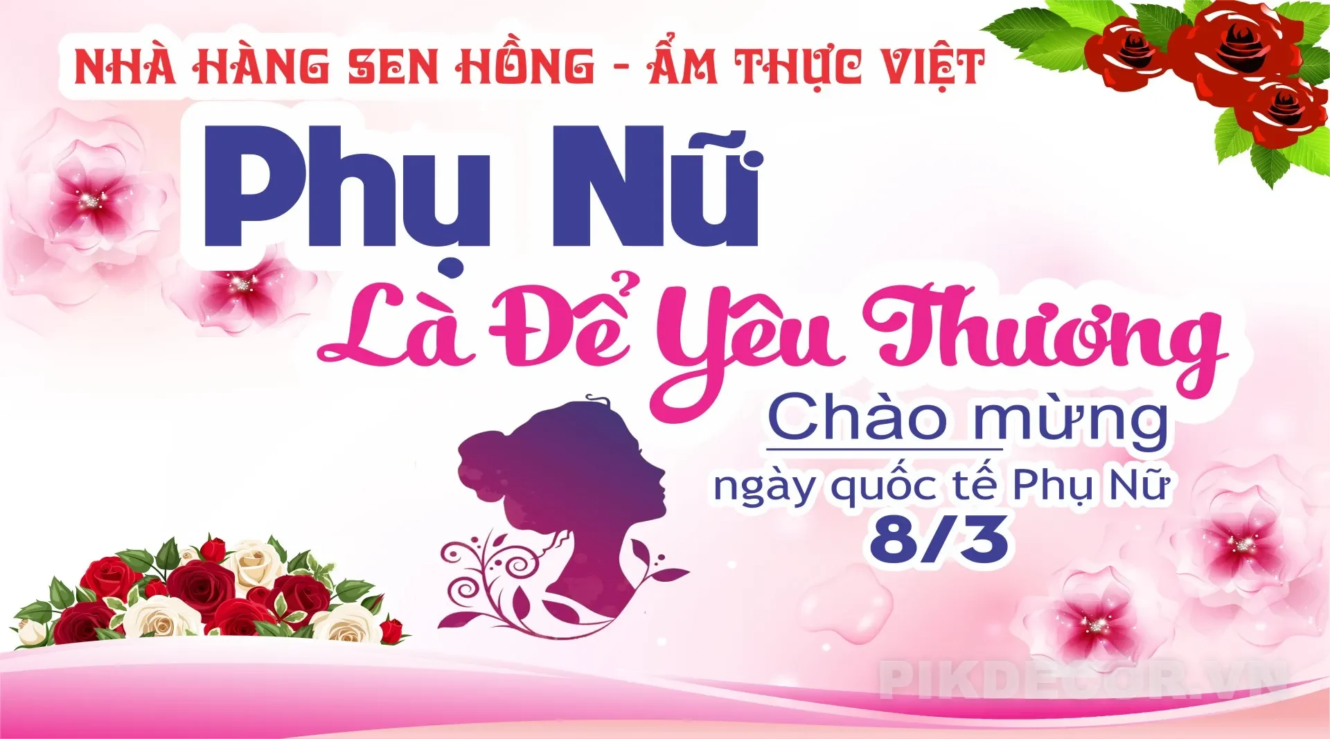 Phông Backdrop Chúc Mừng Ngày Quốc Tế Phụ Nữ 08 - 3, File Chuẩn In Ấn 05