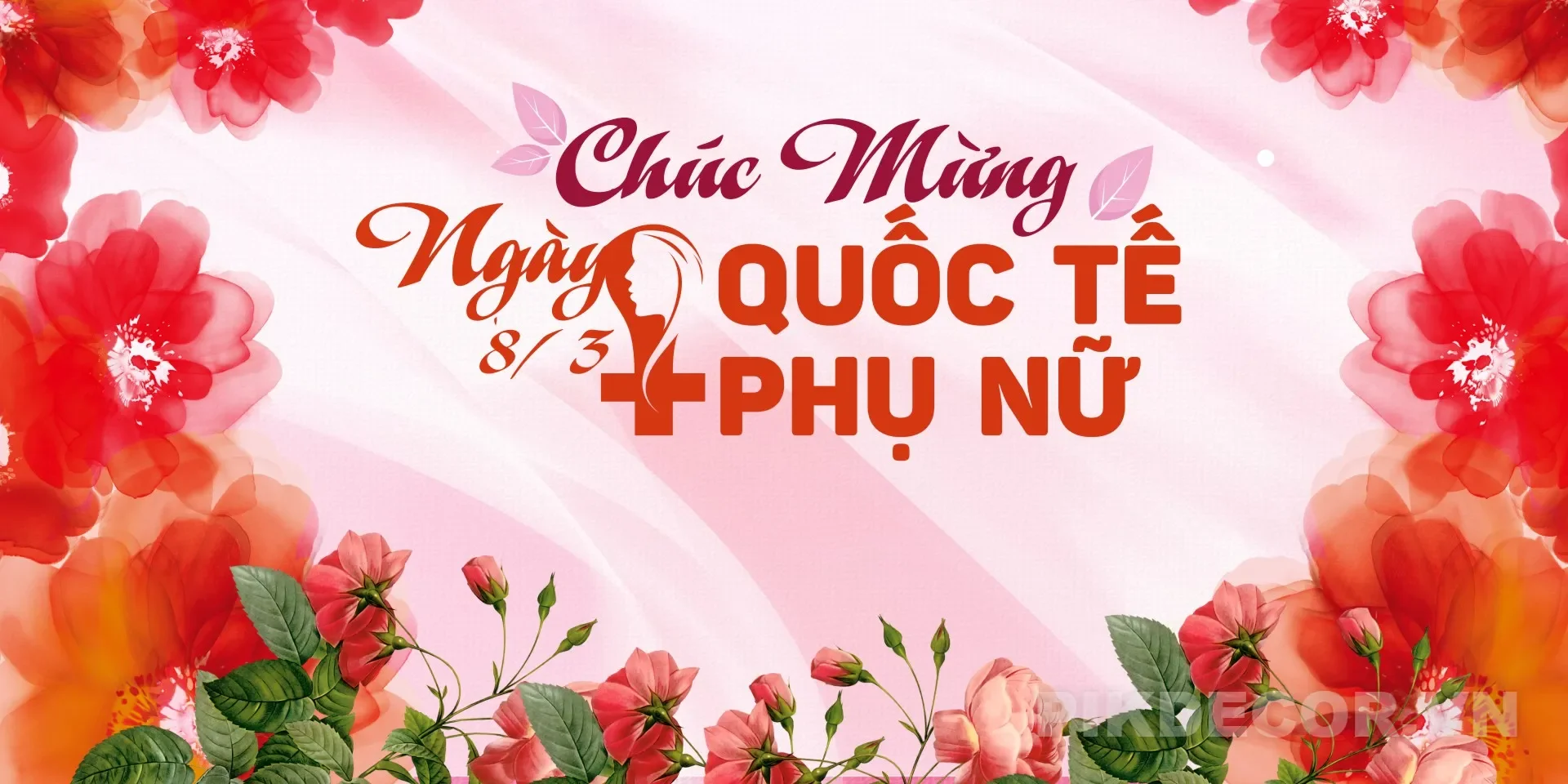Phông Backdrop Chúc Mừng Ngày Quốc Tế Phụ Nữ 08 - 3, File Chuẩn In Ấn 06