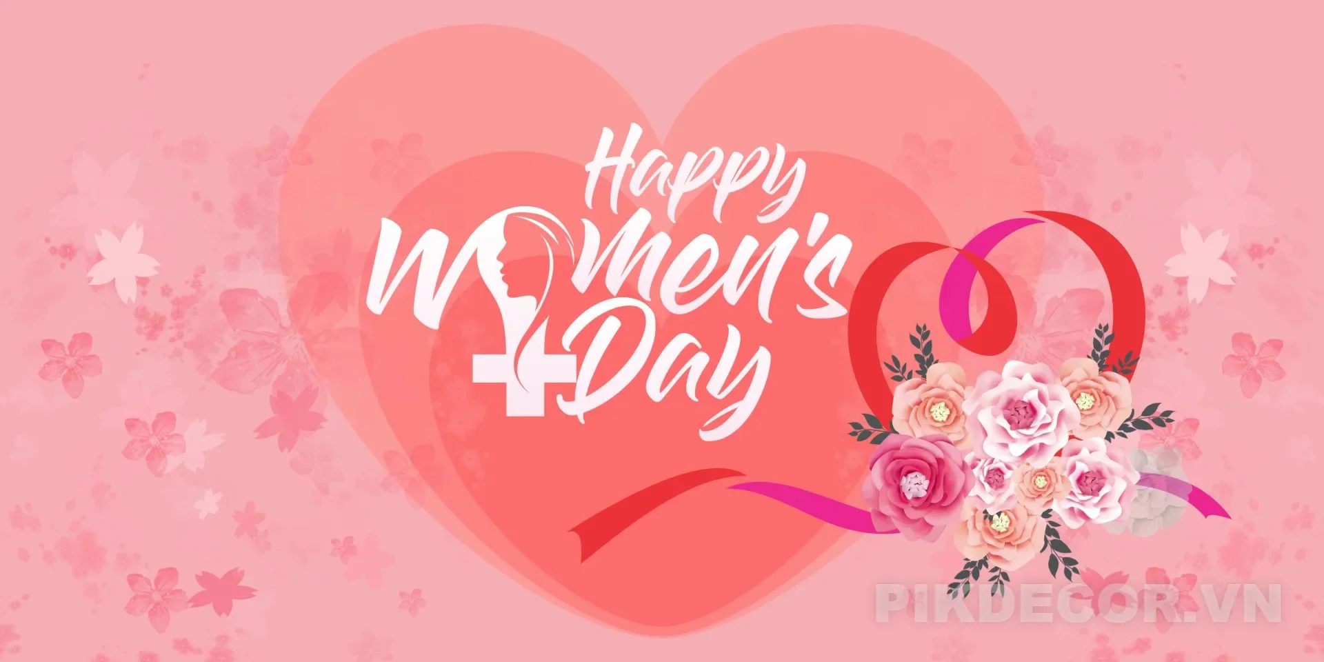 Phông Backdrop Chúc Mừng Ngày Quốc Tế Phụ Nữ 08 - 3, File Chuẩn In Ấn 10