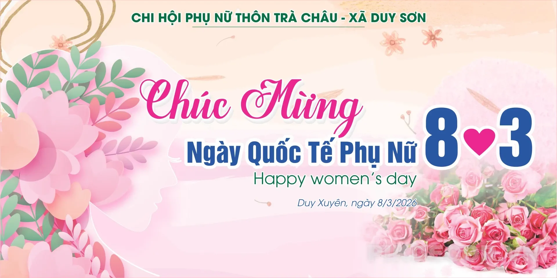 Phông Backdrop Chúc Mừng Ngày Quốc Tế Phụ Nữ 08 - 3, File Chuẩn In Ấn 15