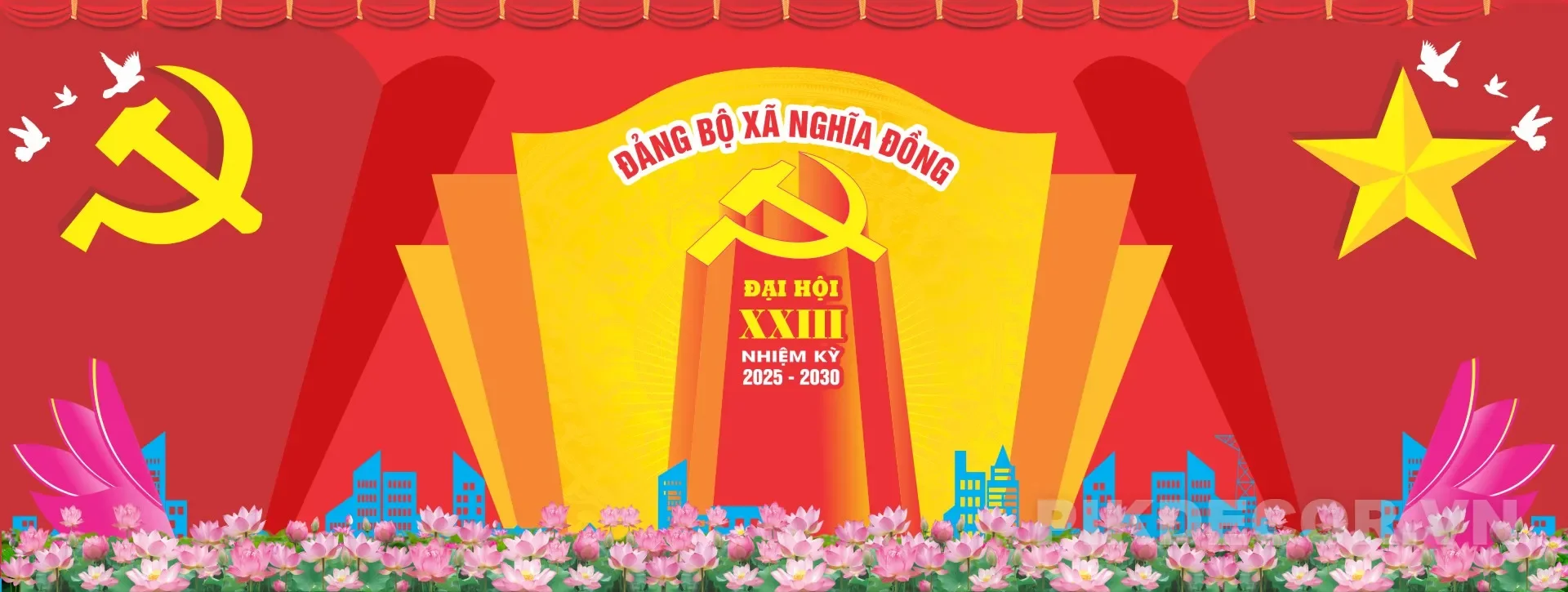 Phông Backdrop Chup Ảnh Đại Hội Đảng