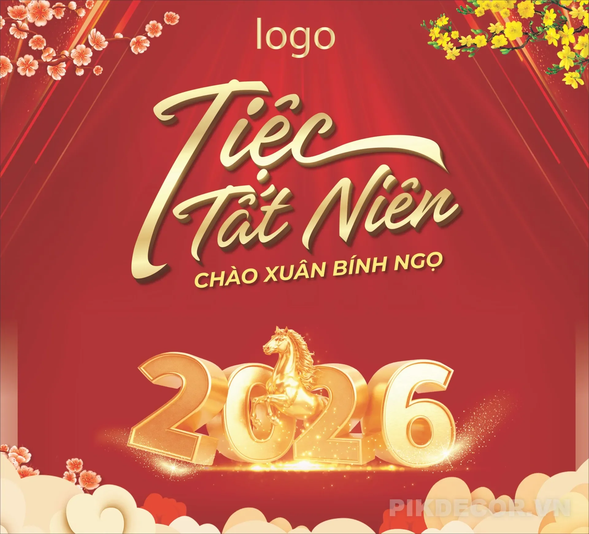 Phông Backdrop Tiệc Tất Niên Mới Nhất Năm Nay File Vector