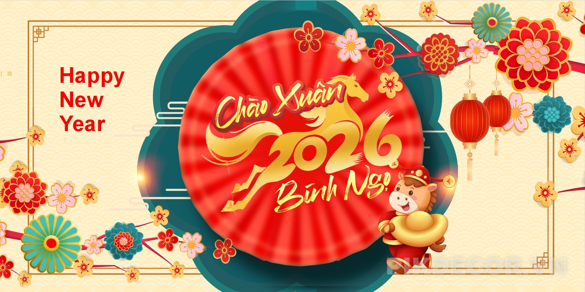 Phông Bạt Backdrop Tết 2026 Tất Niên