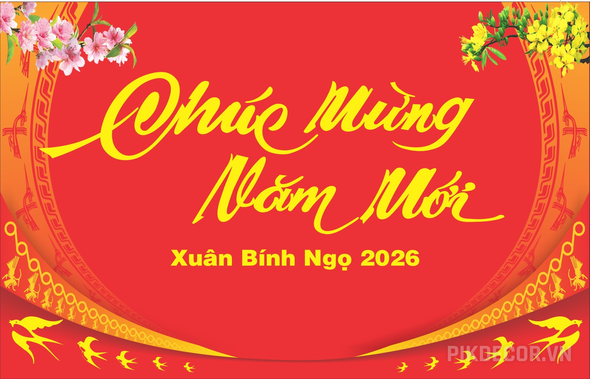 Phông Bạt Chức Mừng Năm Mới Bính Ngọ