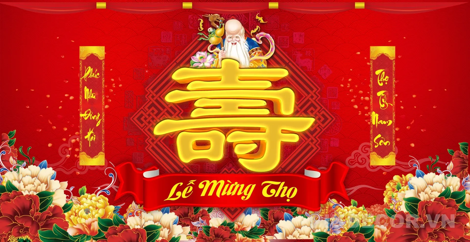 Phông Mừng Thọ Tết Mới Nhất File Vector Chuẩn In Ấn