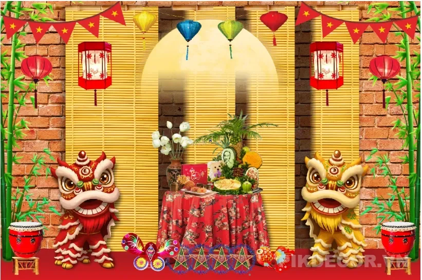 Phông Tiểu Cảnh Tết Mới Nhất Đẹp Nét Chuẩn File In Ấn