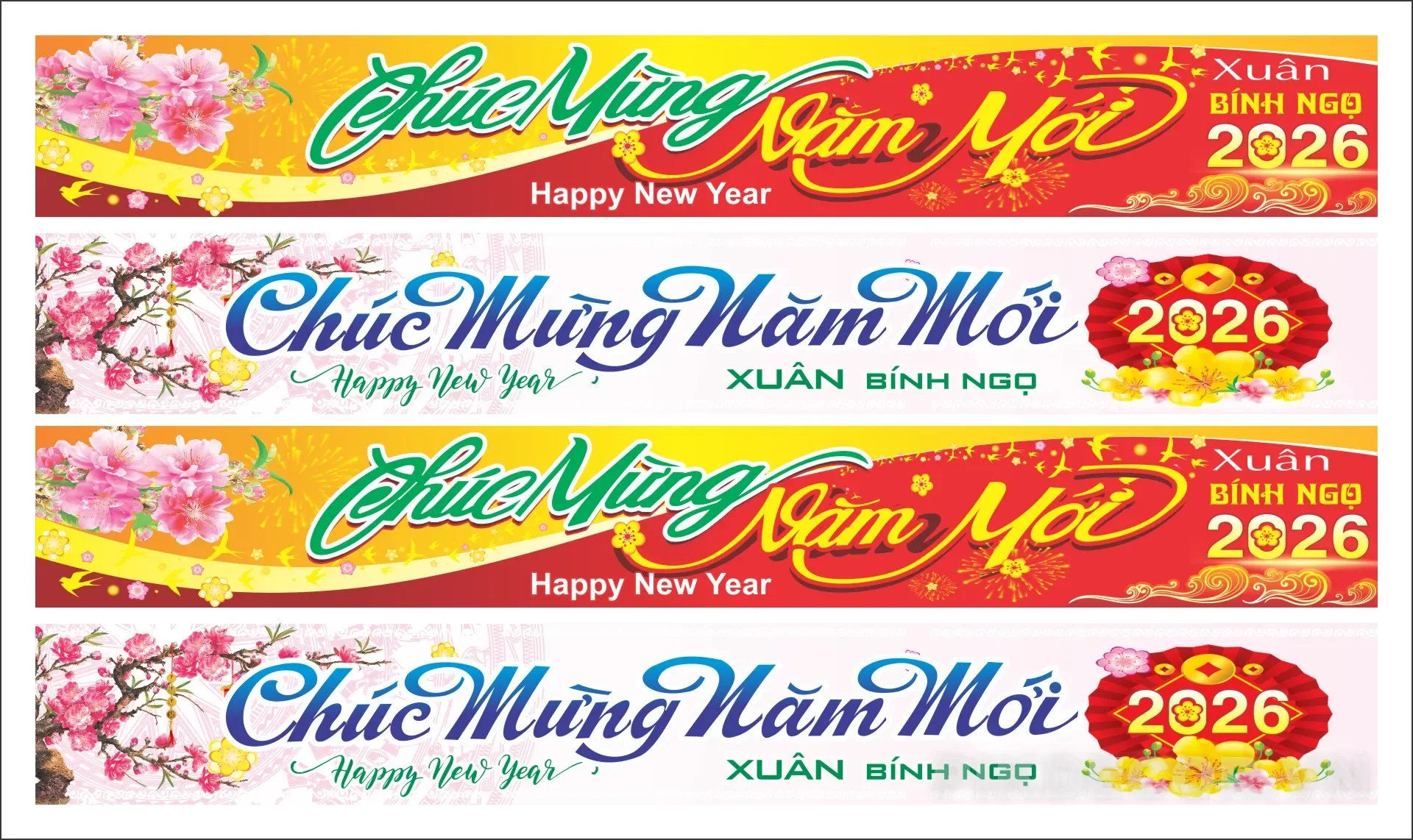 Tải Miễn Phí File Băng Rôn Tết Bính Ngọ 2026 - Vector  In Ấn Chất Lượng Cao