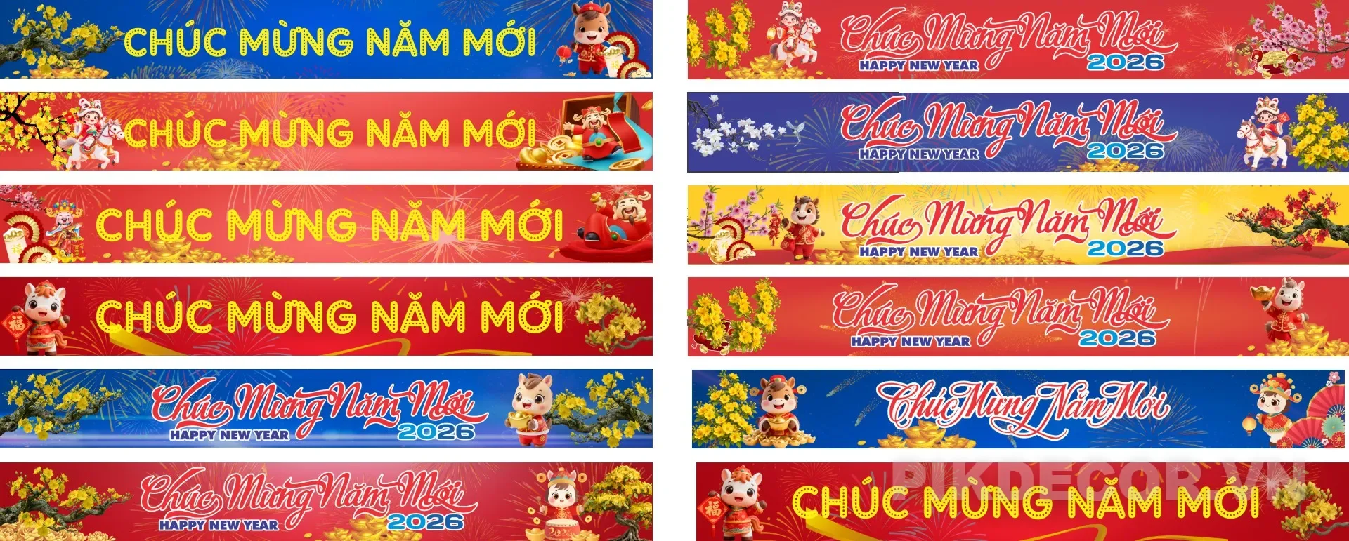 Tổng Hợp Mẫu Banner Chúc Mừng Năm Mới 2026 Đẹp – File Vector Chất Lượng Cao